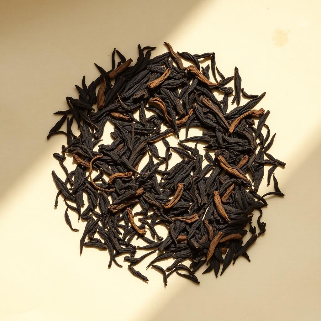A pile of Oolong on aged cream parchment