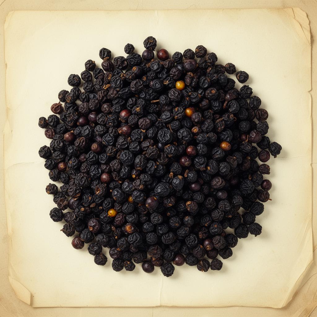 A pile of Sea buckthorn on aged cream parchment