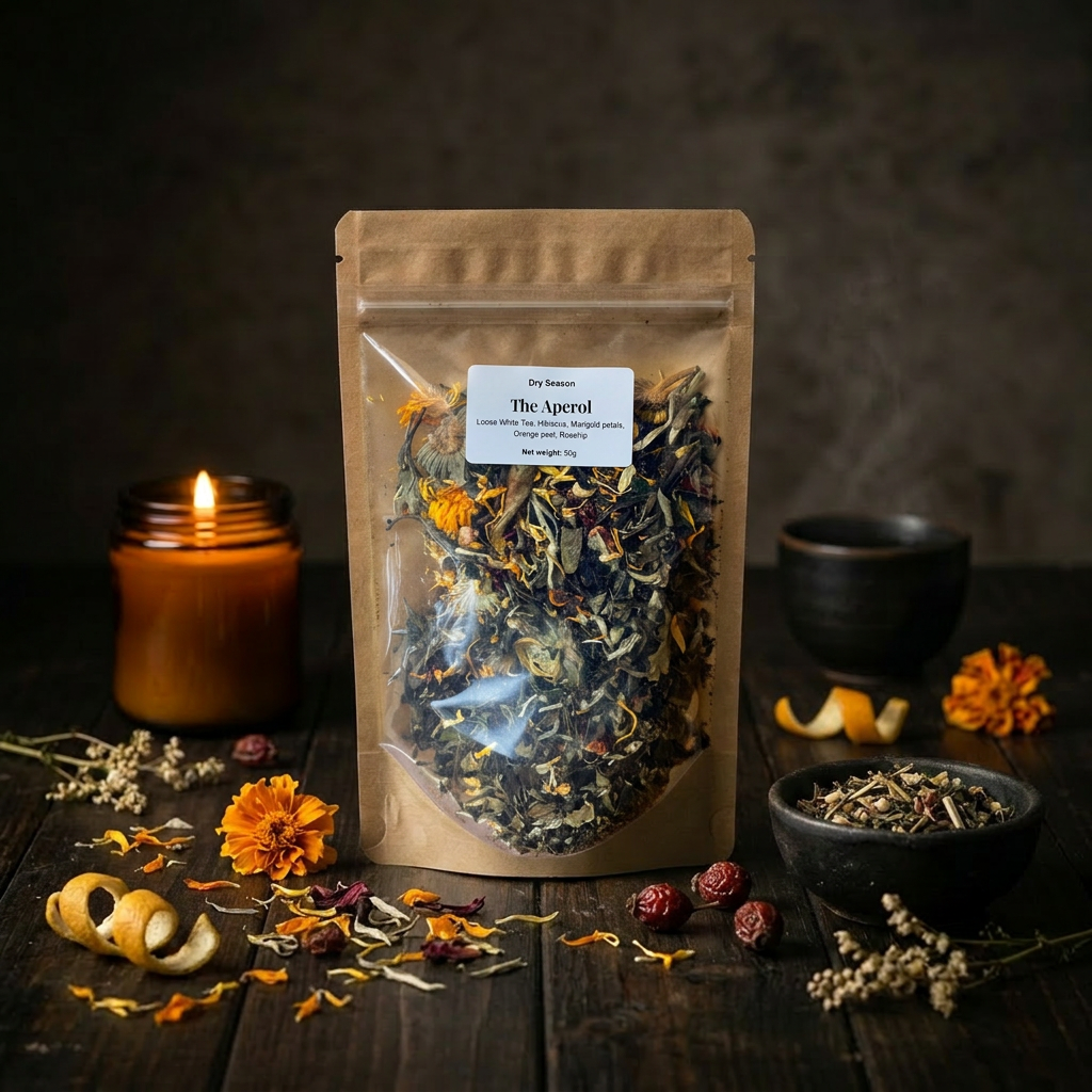 The Aperol — a Wild Steep pouch from the Dry Season Tea & Botanical Mocktails range